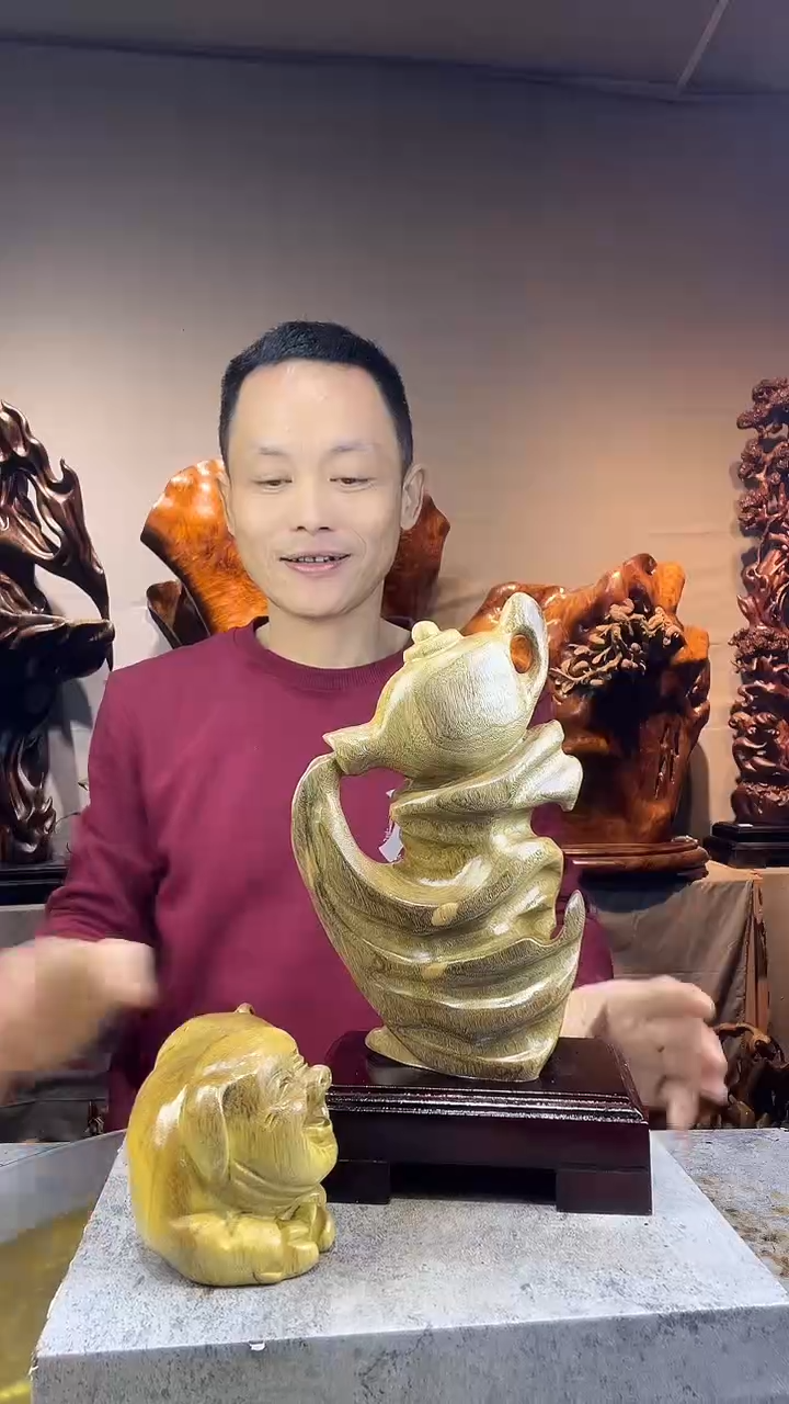 金丝楠精**国小叶桢楠随行摆件17