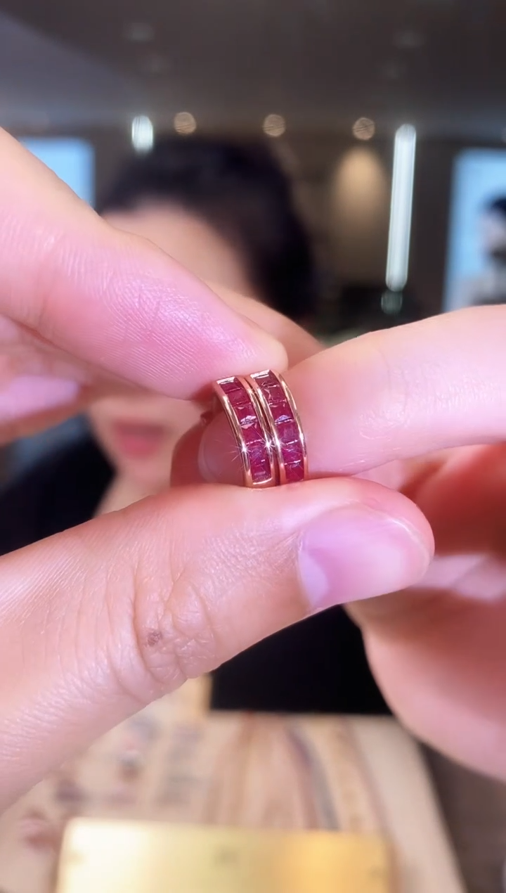 【闪购商品】红宝石耳饰银S925镶嵌07