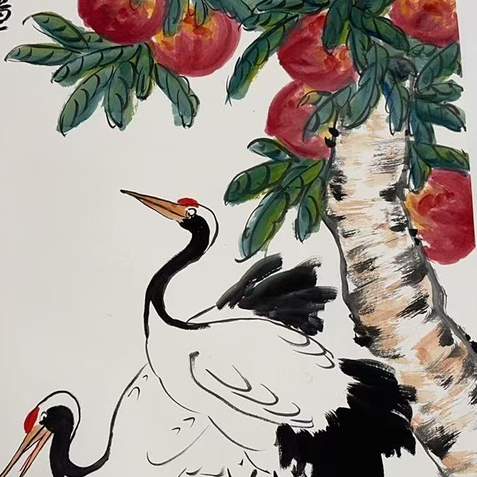 橱窗展示/乐雅文化艺术中心/崔晓军/宣纸国画/带证书