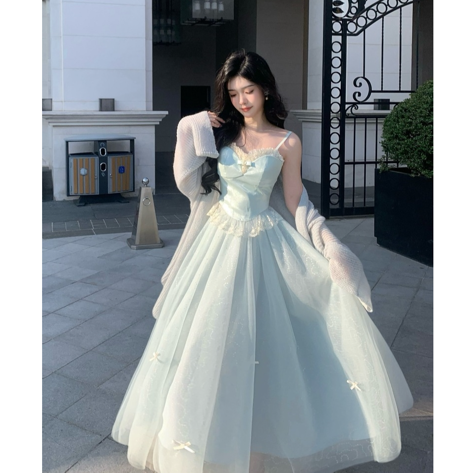大码女装绝美吊带蕾丝拼接细闪半裙女套装2025春季新款11279