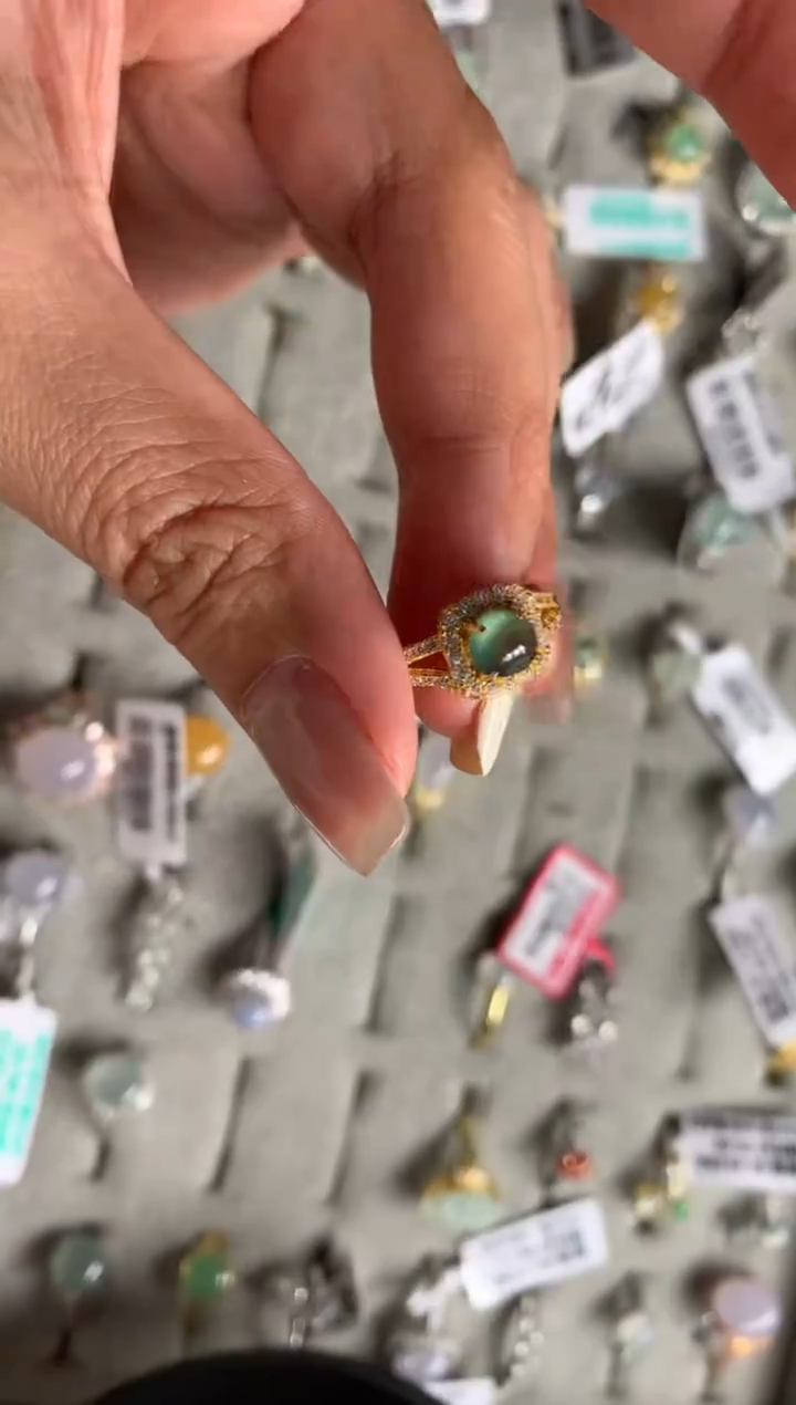 银S925镶嵌戒指翡翠2