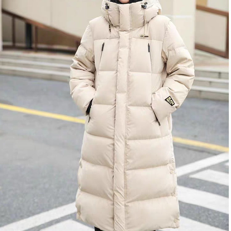 鹅绒服短款男女同款情侣中长款羽绒服连帽自发热保暖外套时尚