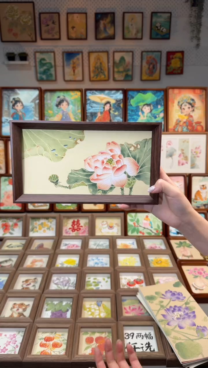 国画露水荷花 手绘国画27