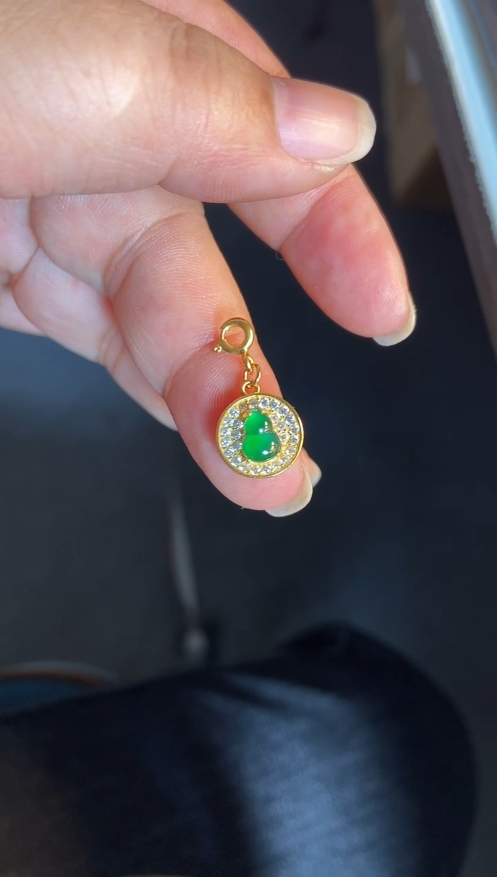 吊坠(不含链)银S925镶嵌翡翠丶*1