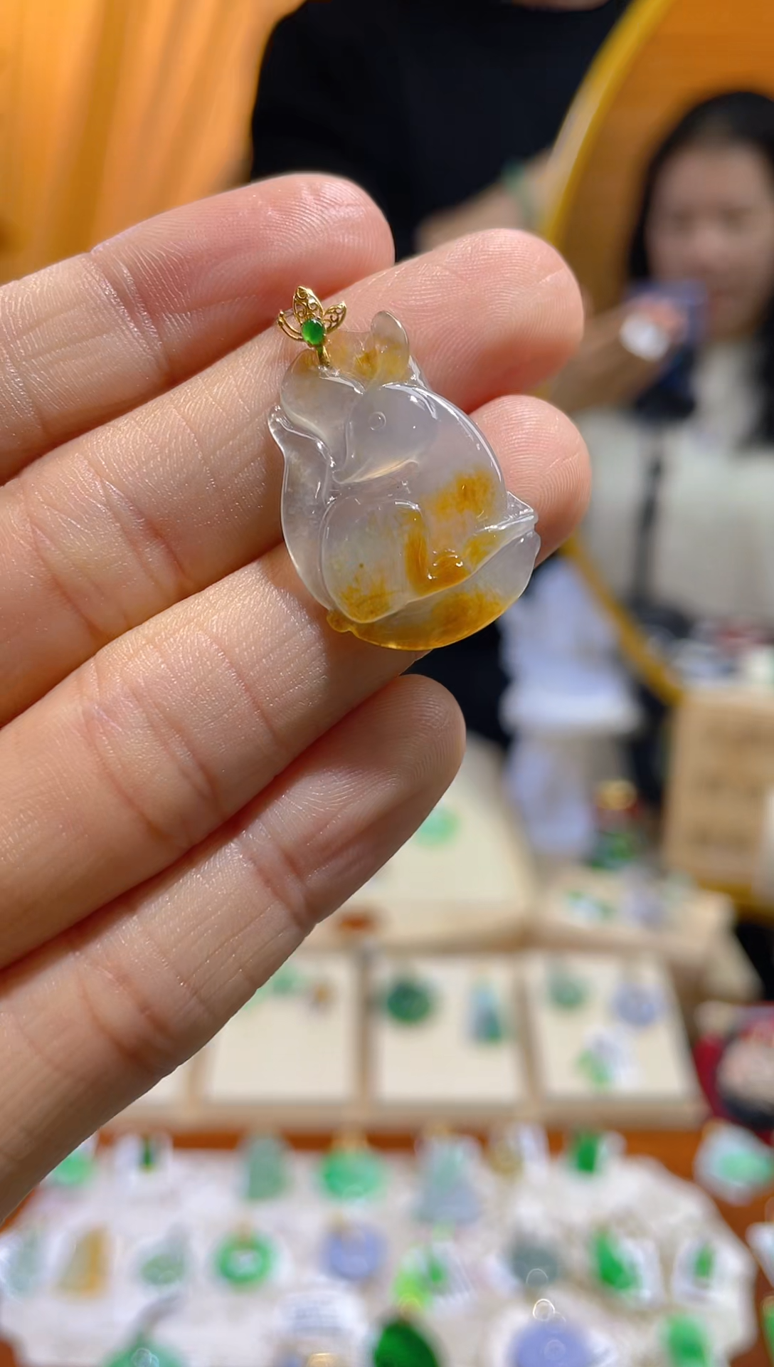 【闪购商品】翡翠颈饰18K金镶嵌假一赔三