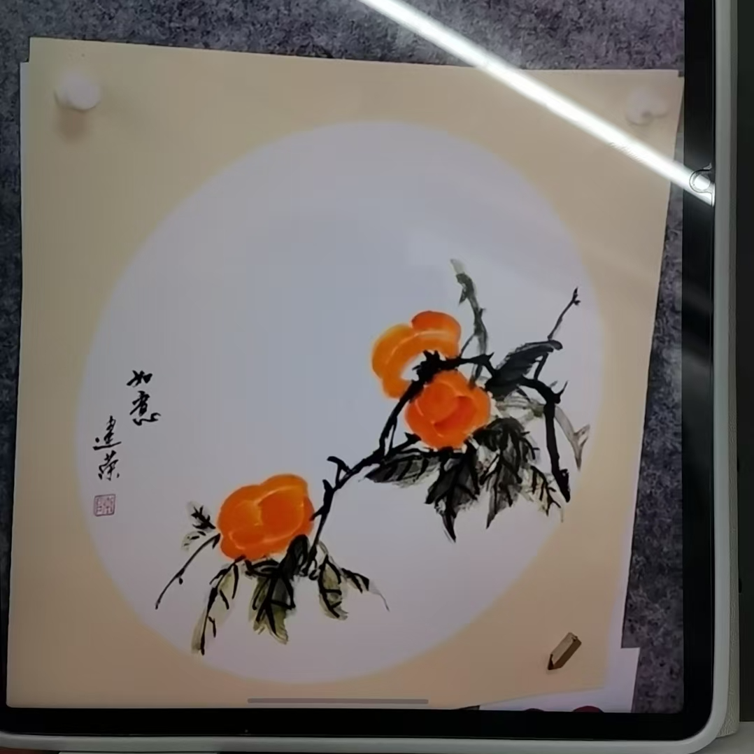 手绘原稿绘画斗方如意图82