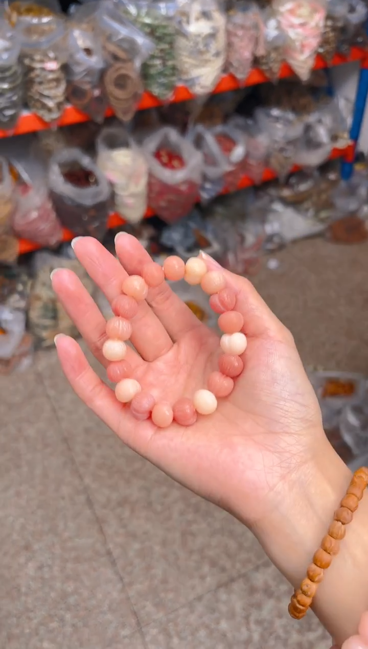 吊坠菩提根/象牙果粉色屁桃单圈