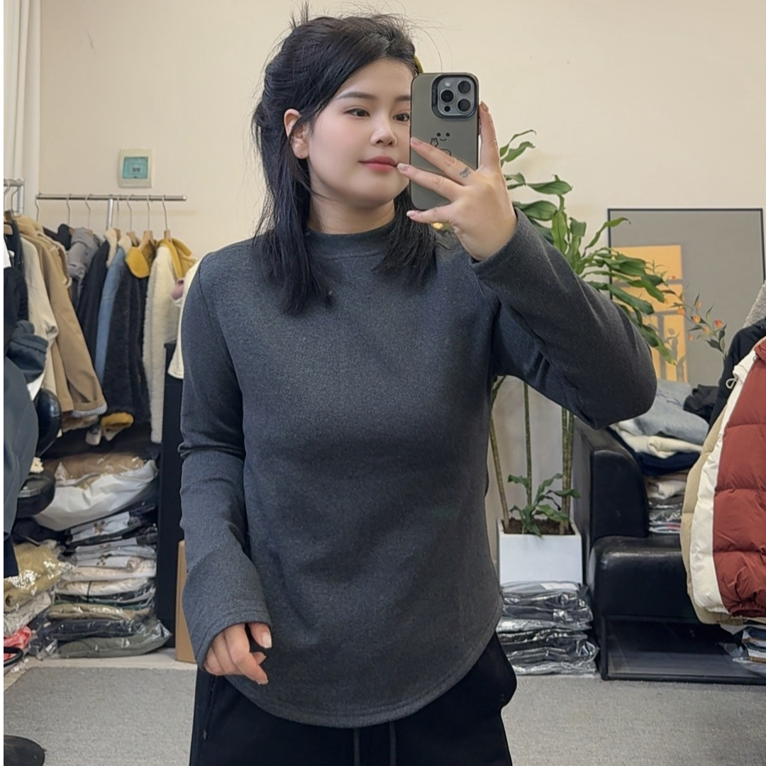 九九专属 秋冬加厚蚕丝打底衫温暖相伴拼接半高领亲肤柔软T恤上衣