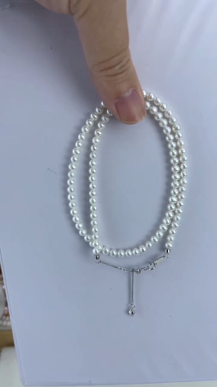 【闪购商品】淡水珍珠颈饰未镶嵌21天然极光珍珠奥白光小米珠4-5