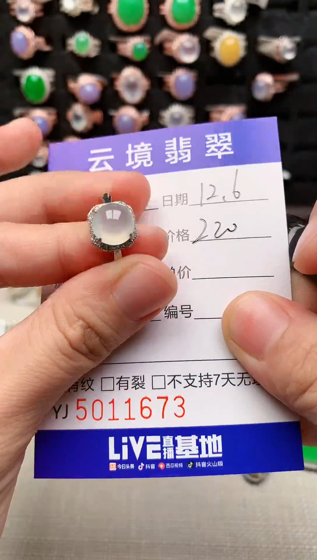 银S925镶嵌戒指翡翠1673