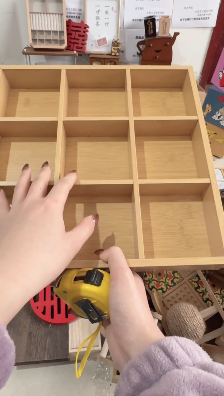 原木色九宫格微瑕拍下不退不换无售后