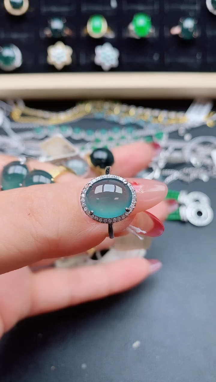【闪购商品】翡翠戒指银S925镶嵌21321