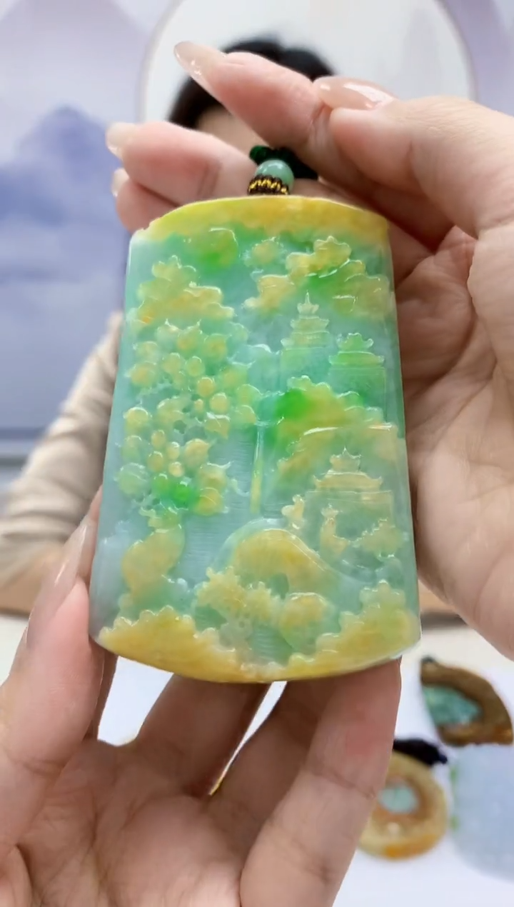 定制翡翠未镶嵌4829xx-毛货挂件216