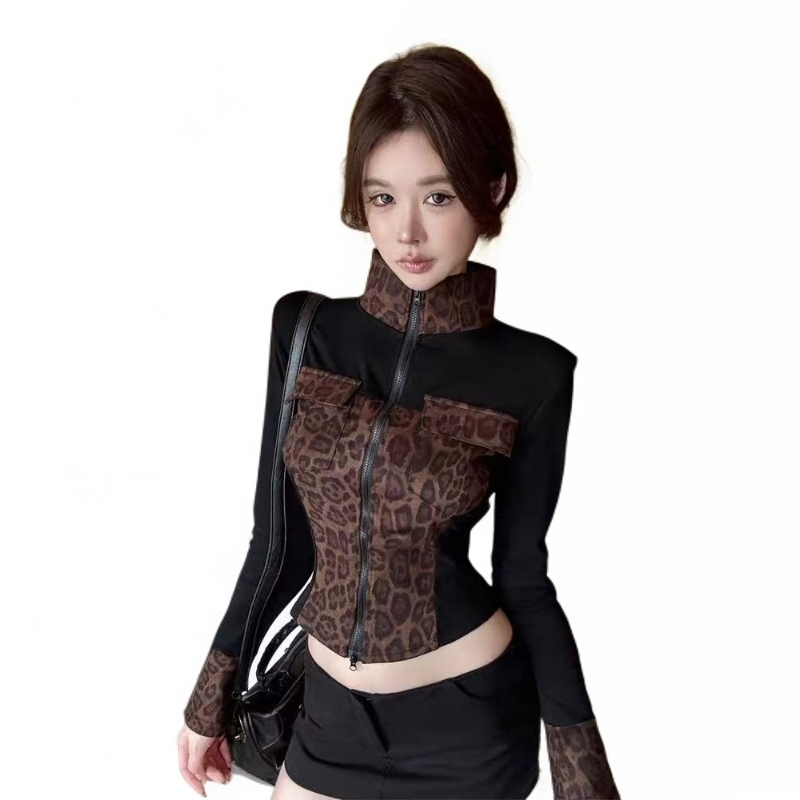 (001-400)辣妹设计暗黑百搭上衣时尚气质轻奢重工短款红人上新