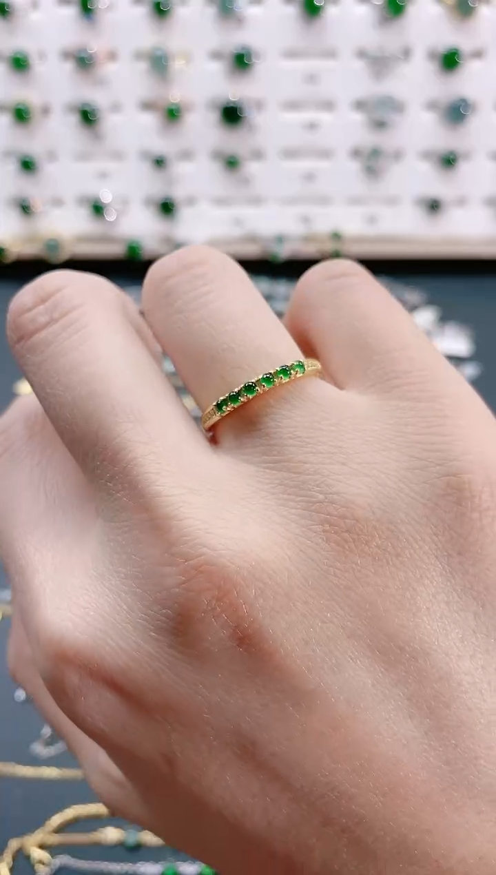 【闪购商品】翡翠戒指银S925镶嵌天然翡翠