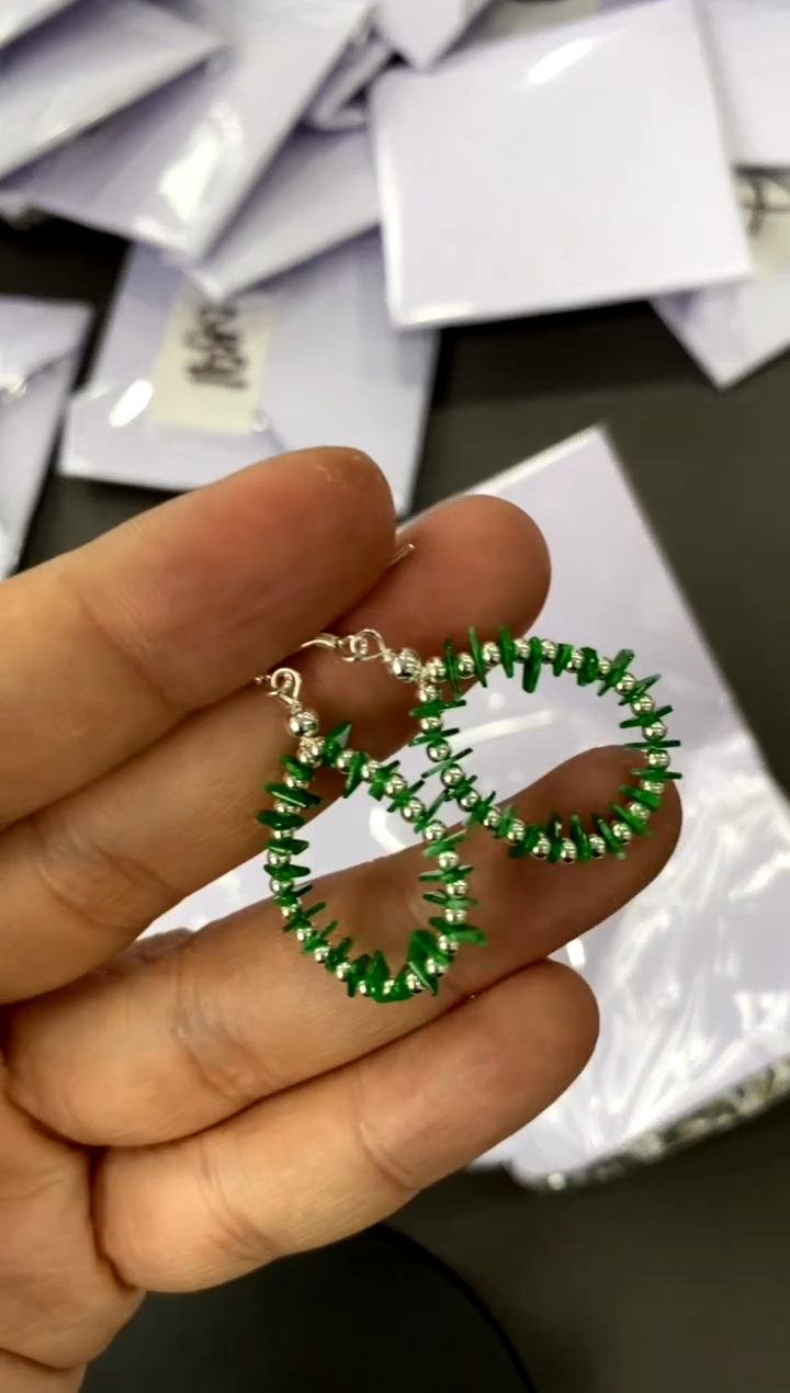 【闪购商品】翡翠耳饰银S925镶嵌224号买断价