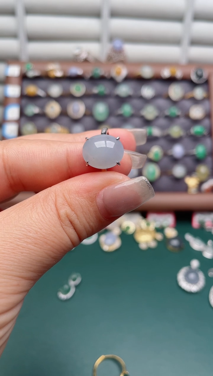 银S925镶嵌戒指翡翠.