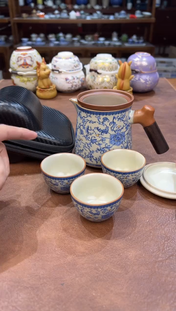 真的很便宜超好看会开片的旅行茶具