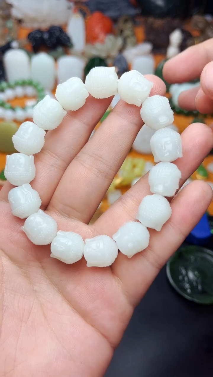 【闪购商品】和田玉手串未镶嵌佛头01