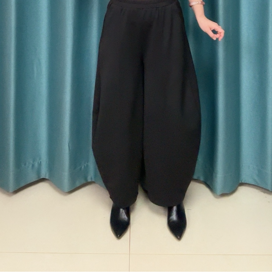 秋冬黑色休闲裤宽松显瘦弯刀裤气质百搭女裤