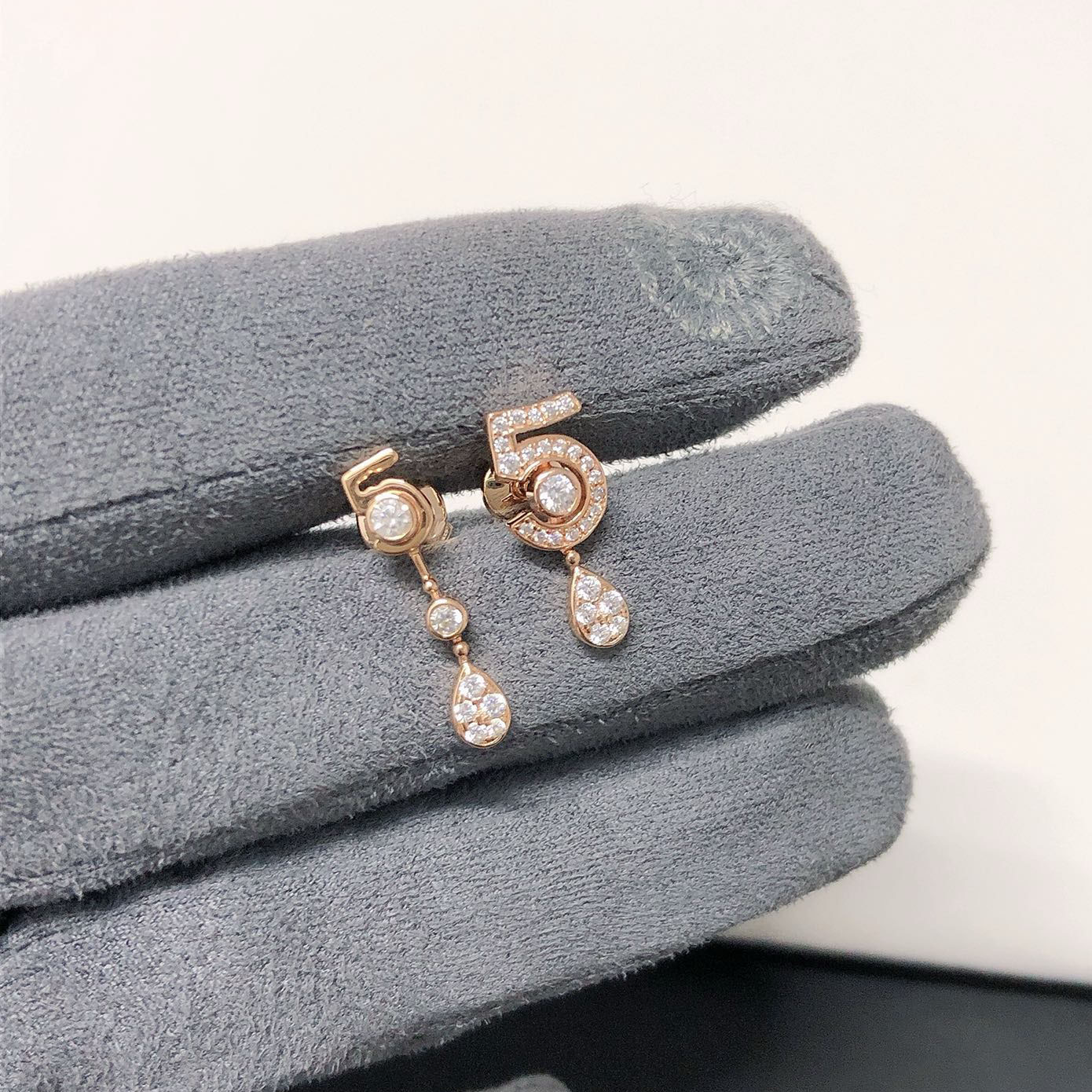 925银合成锆石耳饰 经典不对称5字水滴钻耳环耳钉