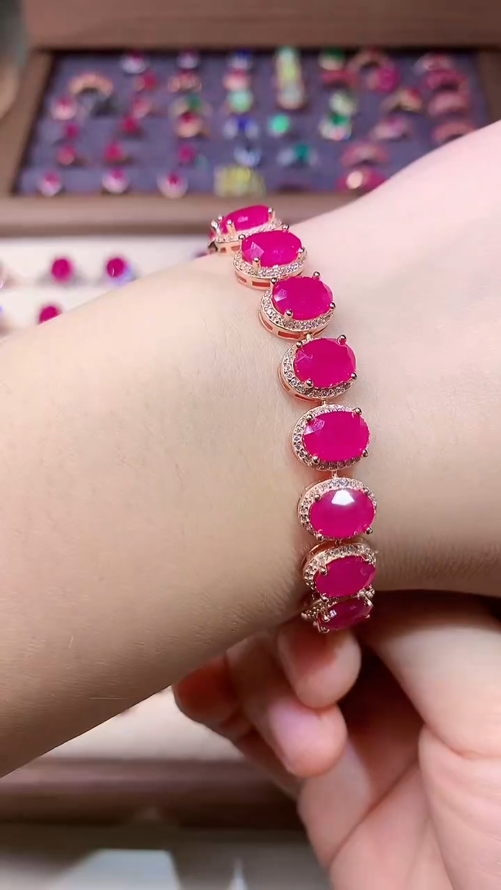 【闪购商品】红宝石手链银S925镶嵌0000