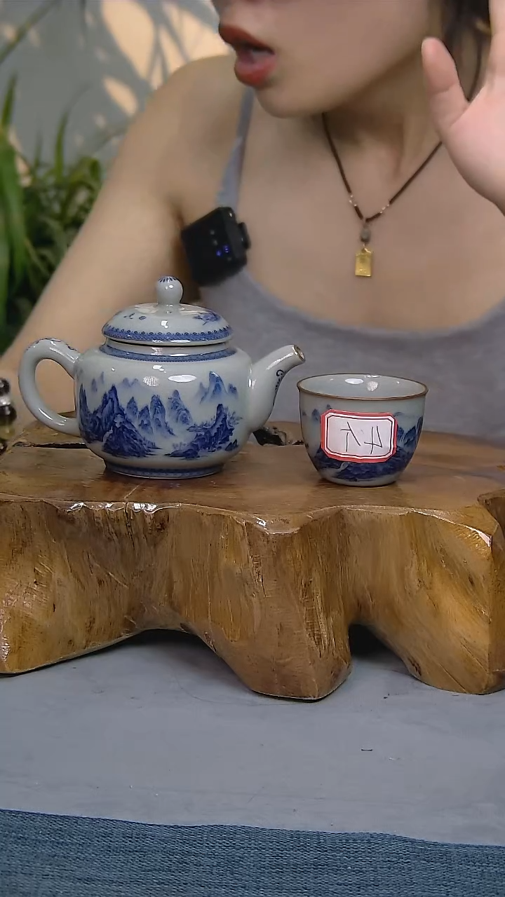 5件套陶瓷茶具老陶泥开片纹