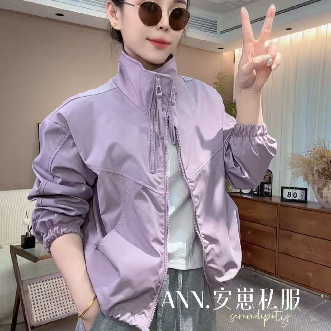 2025加棉冲锋衣秋冬款立领风衣百搭运动宽松女短款小个子加棉外套