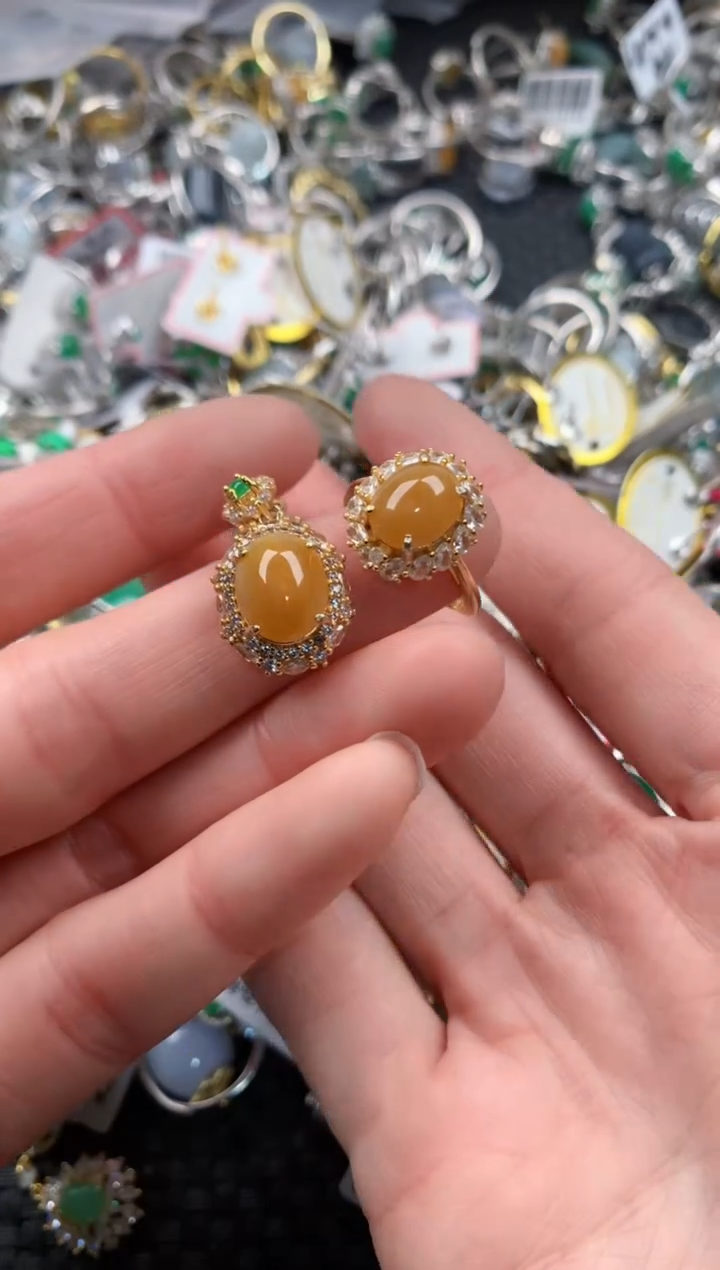 银S925镶嵌戒指翡翠111    10