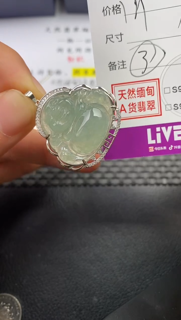 颈饰银S925镶嵌翡翠一*没挂件