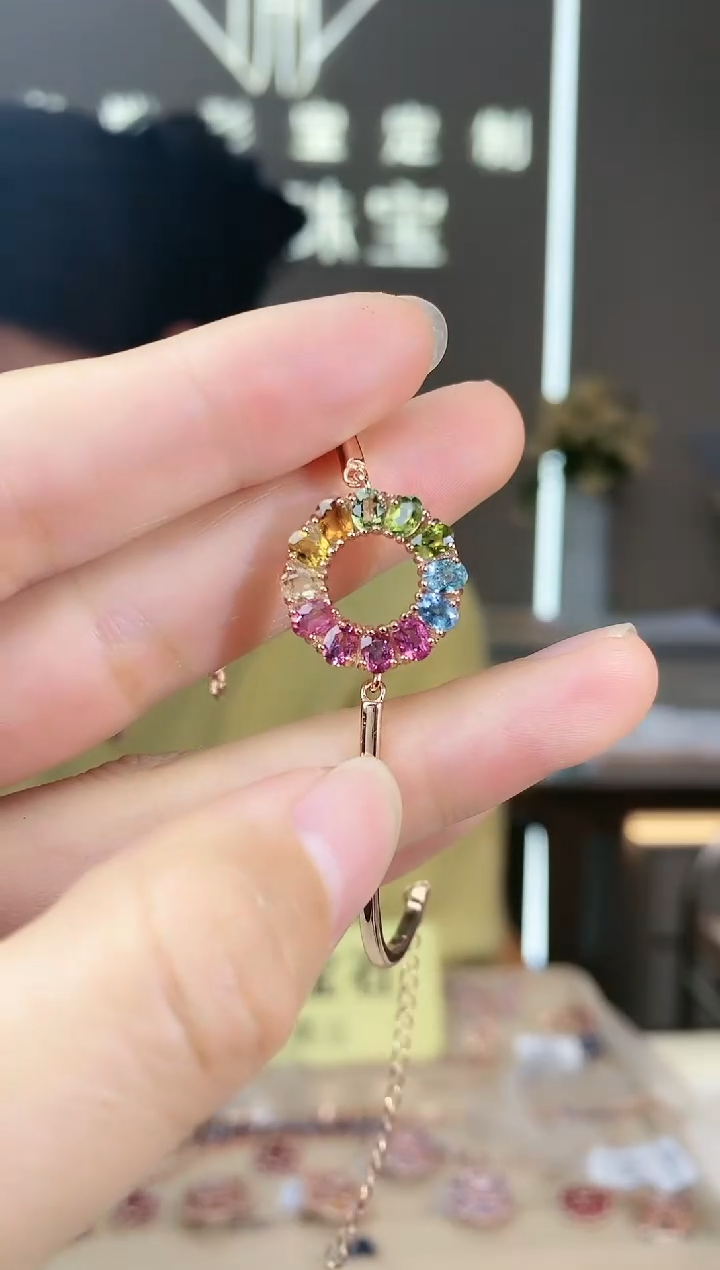 【闪购商品】碧玺手链银S925镶嵌手链