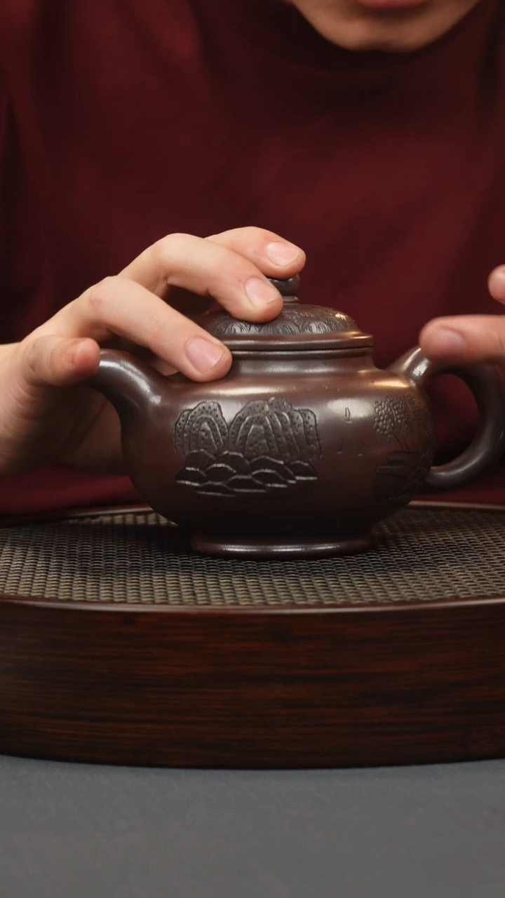 【闪购商品】紫砂茶壶石红观山掇只