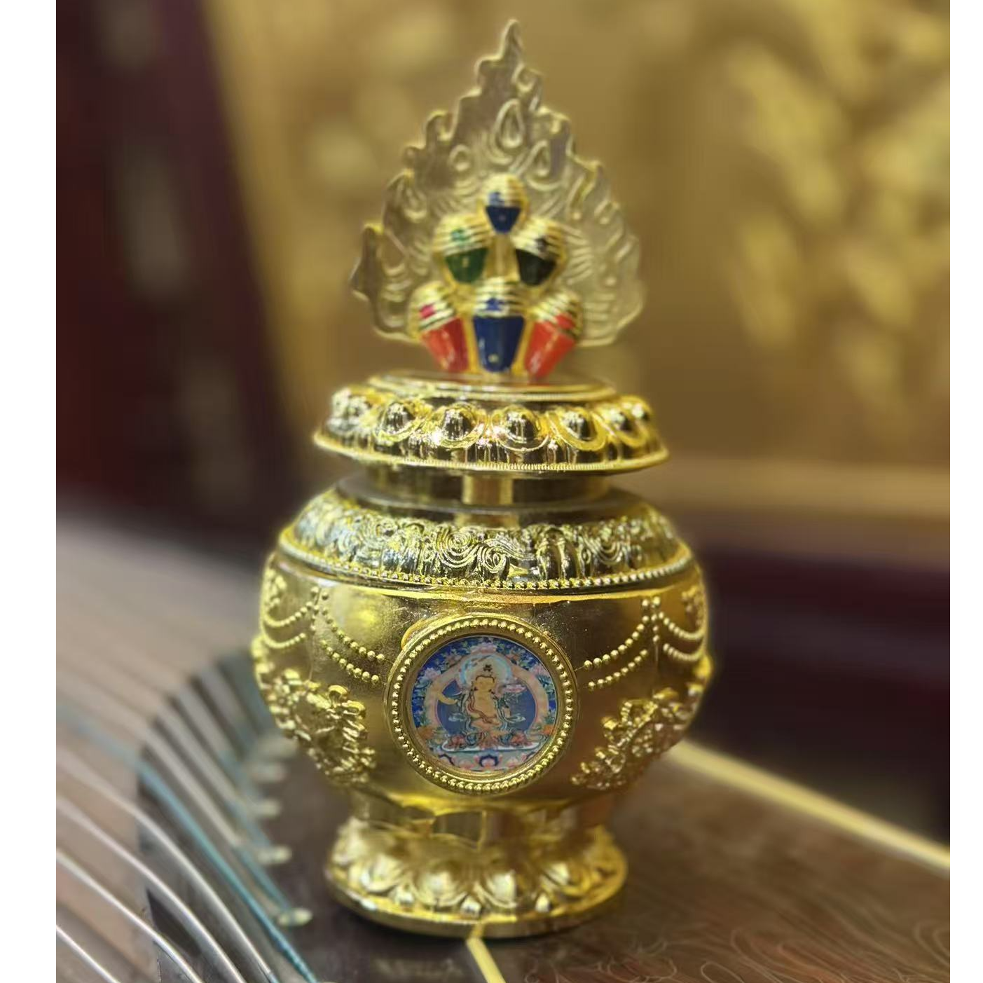 行空文殊智慧装藏宝瓶摆件