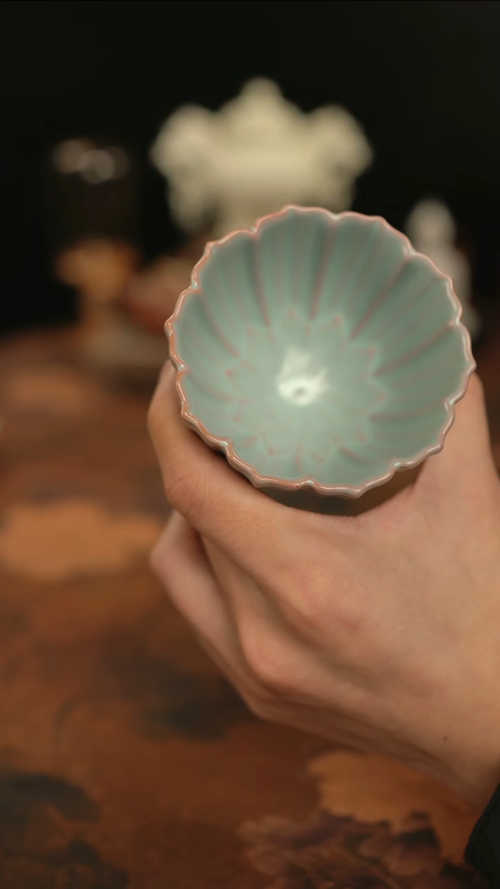 摩吉陶陶闪拍链接 天青菱形杯