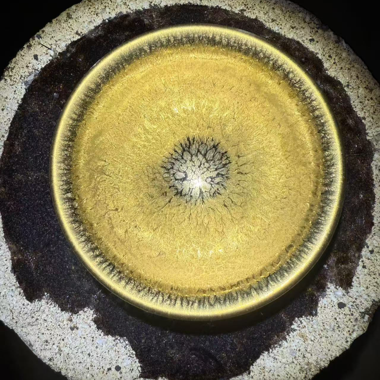 纯手工茶杯 金百花 束口  主人杯