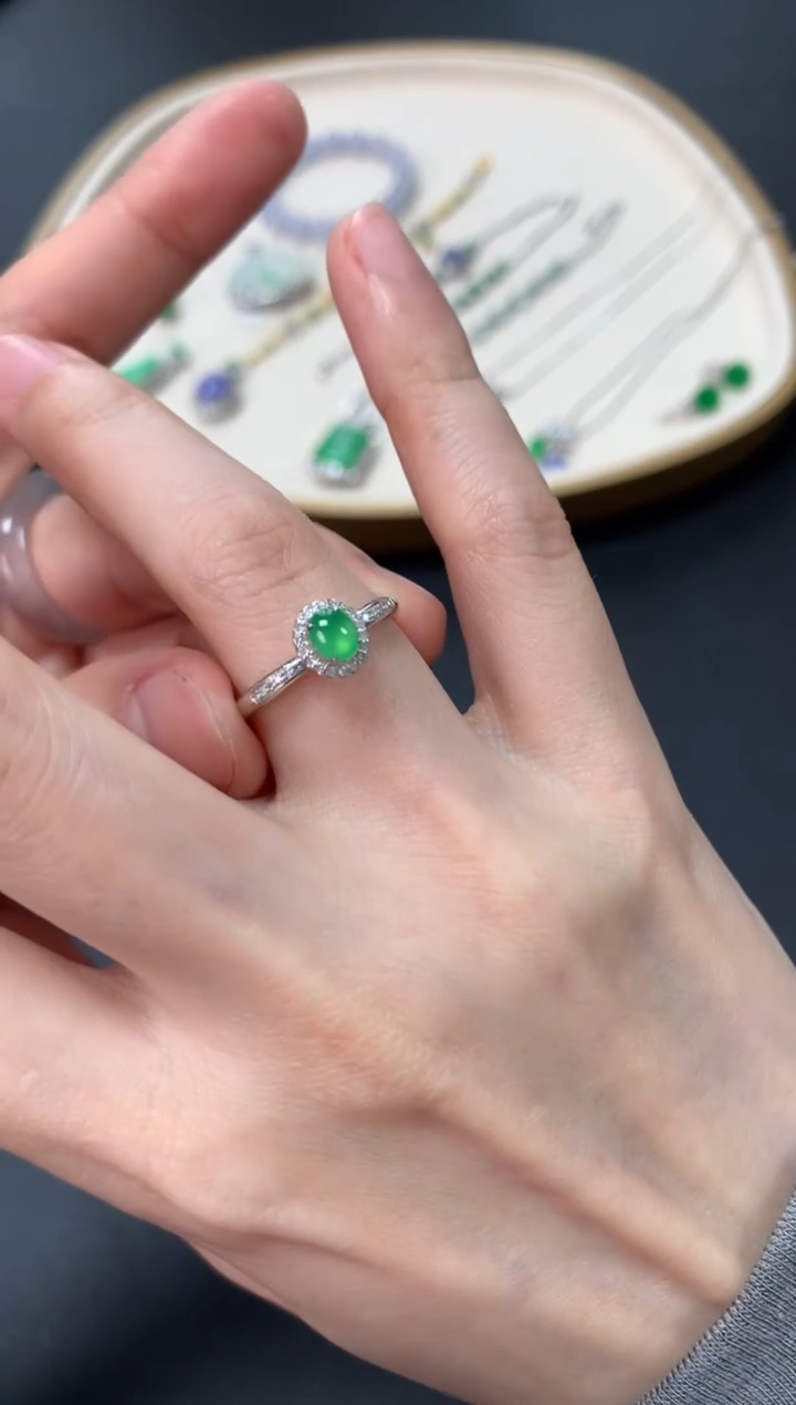 【闪购商品】翡翠戒指18K金镶嵌2500戒指