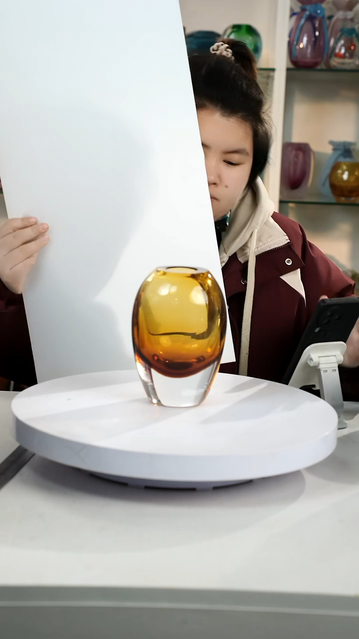 【闪购商品】琉璃【弘扬】高17轻奢琉璃花器微瑕福利