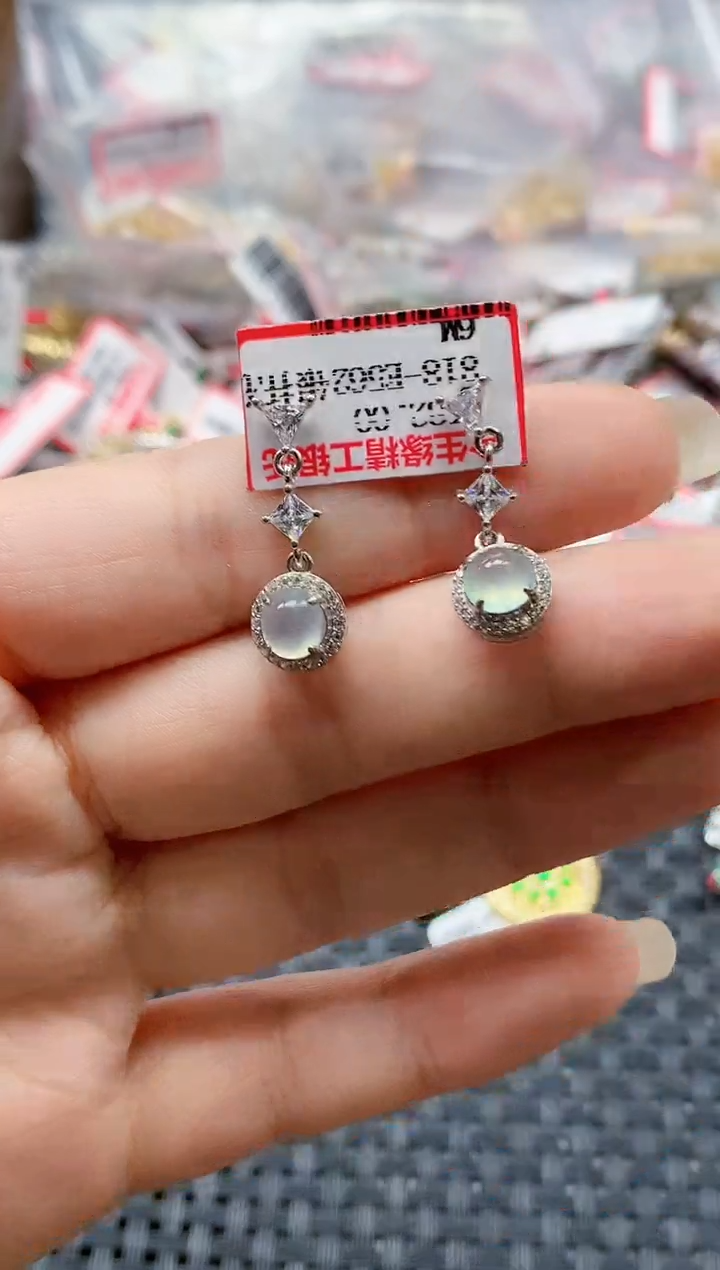 银S925镶嵌戒指翡翠天然A货缅甸翡翠