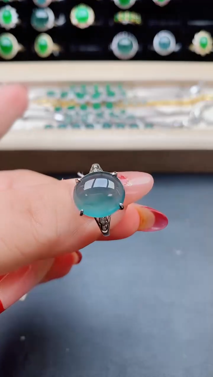 【闪购商品】翡翠戒指银S925镶嵌23123