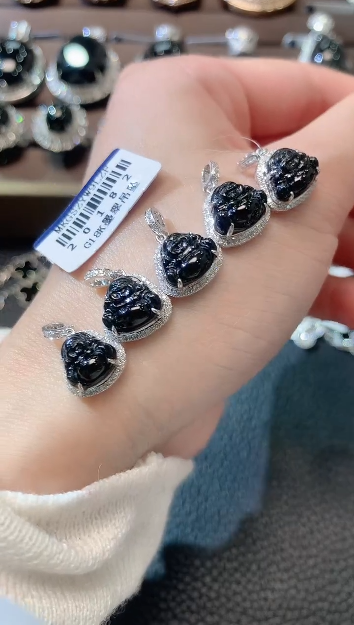 【闪购商品】翡翠吊坠(不含链)18K金镶嵌A12多样性发一件