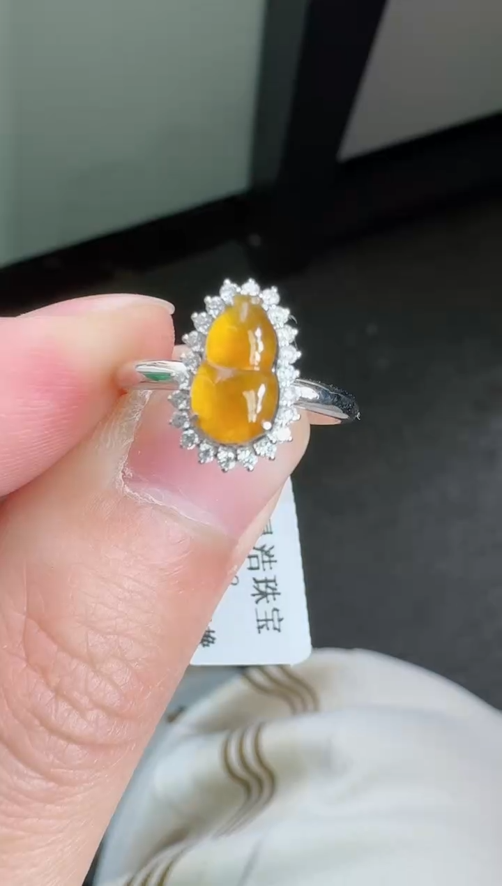 【闪购商品】翡翠戒指18K金镶嵌寄售回流，不退不换