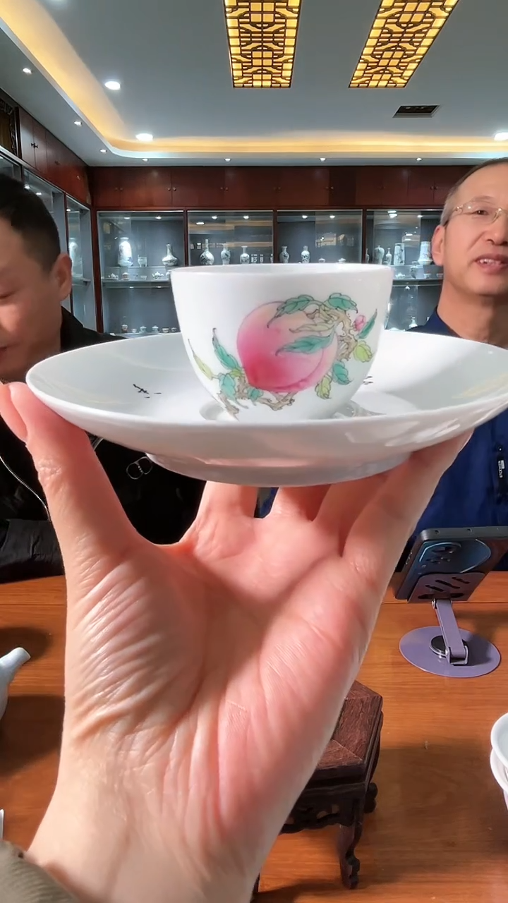 【闪购商品】官窑瓷画院309珐琅彩研究院套杯+杯蝶