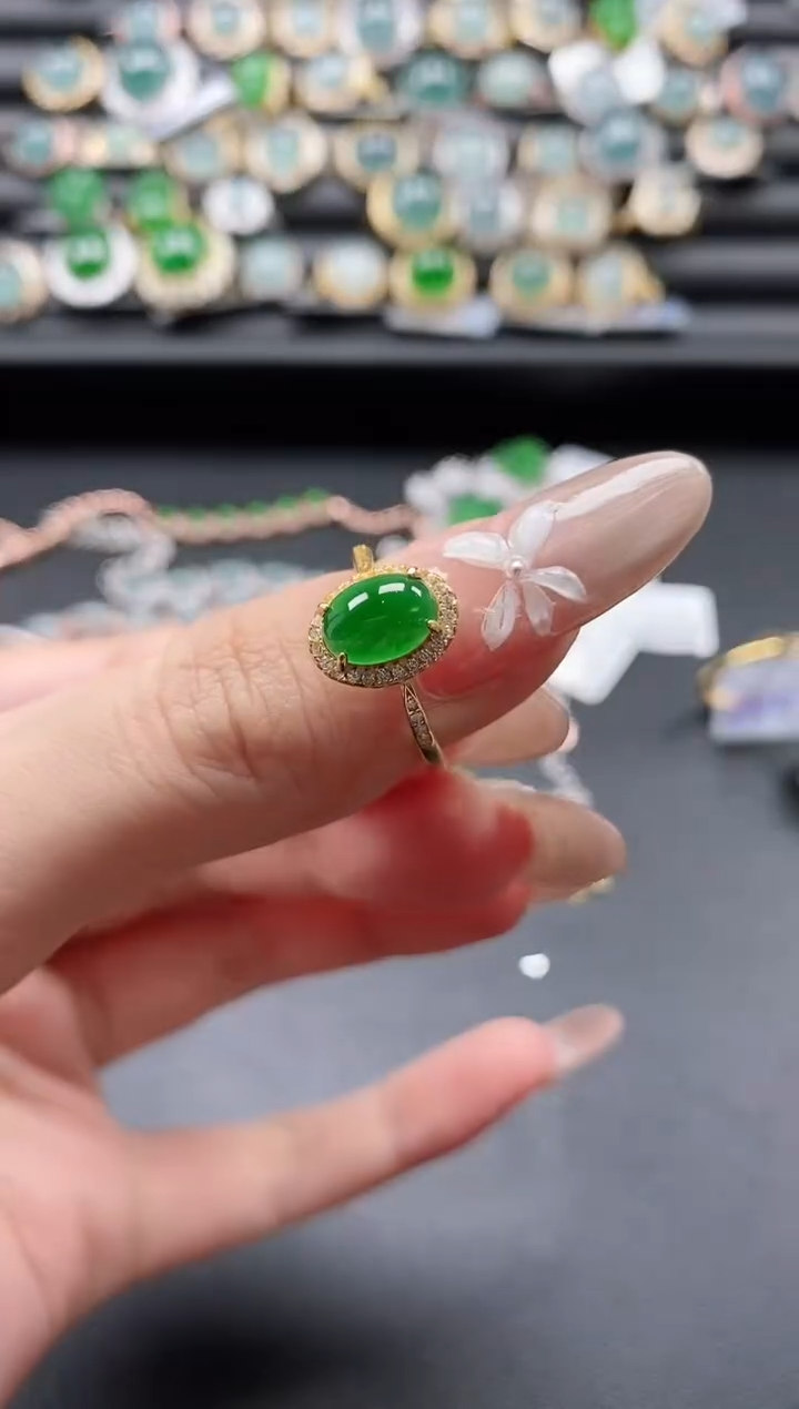 【闪购商品】翡翠戒指银S925镶嵌51151