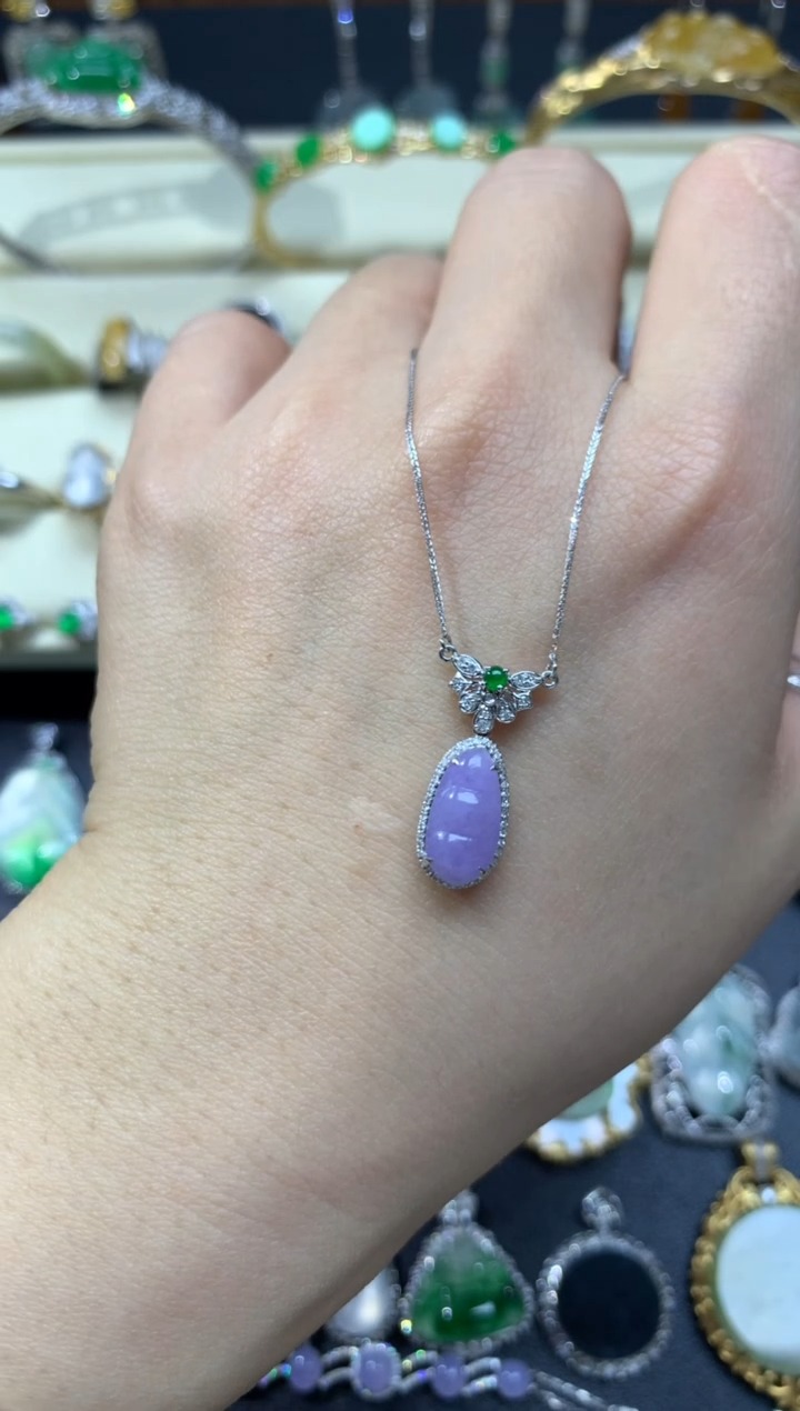 【闪购商品】翡翠18K金镶嵌颈饰套链