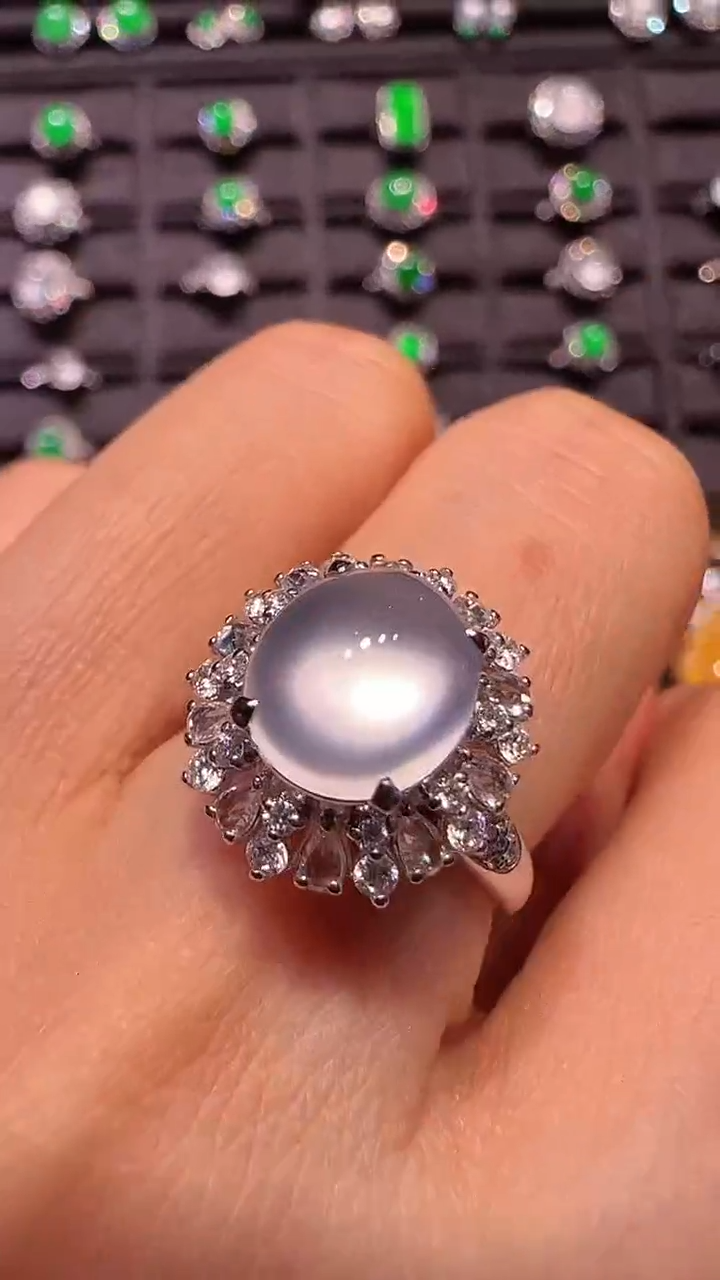 【闪购商品】翡翠戒指18K金镶嵌戒指