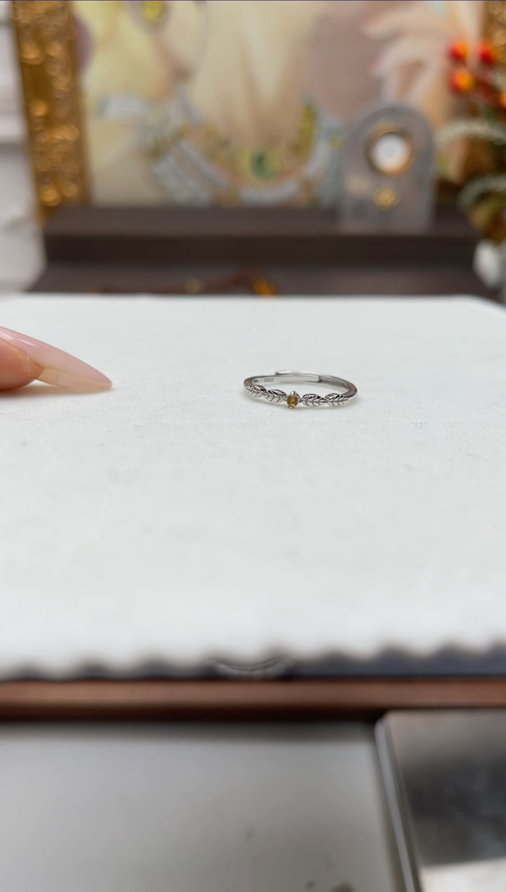 【闪购商品】水晶戒指银S925镶嵌aj3062