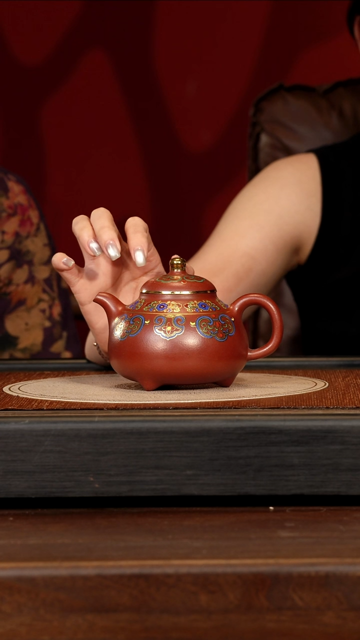 茶壶紫砂宜兴紫砂YJY 红皮龙 乳鼎 