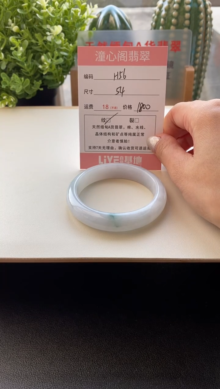 未镶嵌手镯翡翠圈口54编码H56