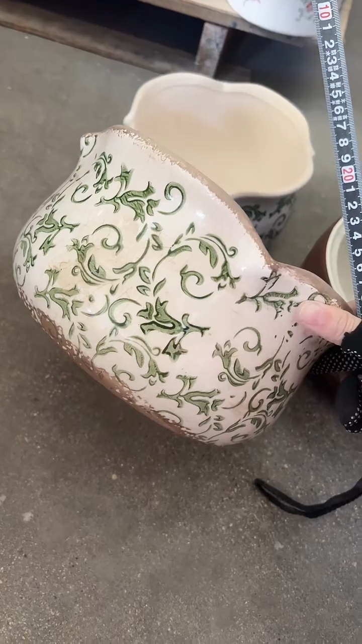 【闪购商品】陶瓷花盆高13.5cm内口23cm