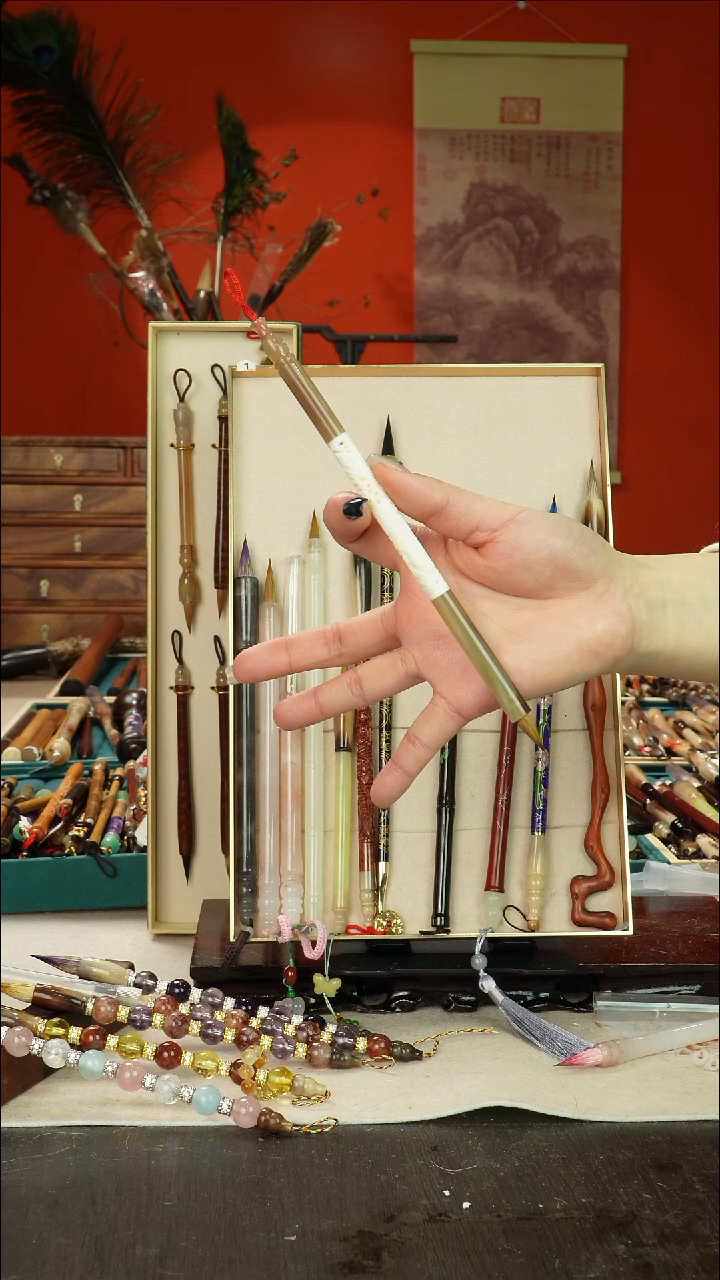 209号闪孤品高货毛笔链接 清水试笔 蘸墨不退